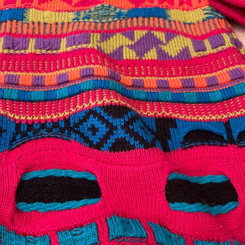 Vintage IVY Coogi Style Vibrant Multicolor Sweater V Neck Sz S - Picture 9 of 10